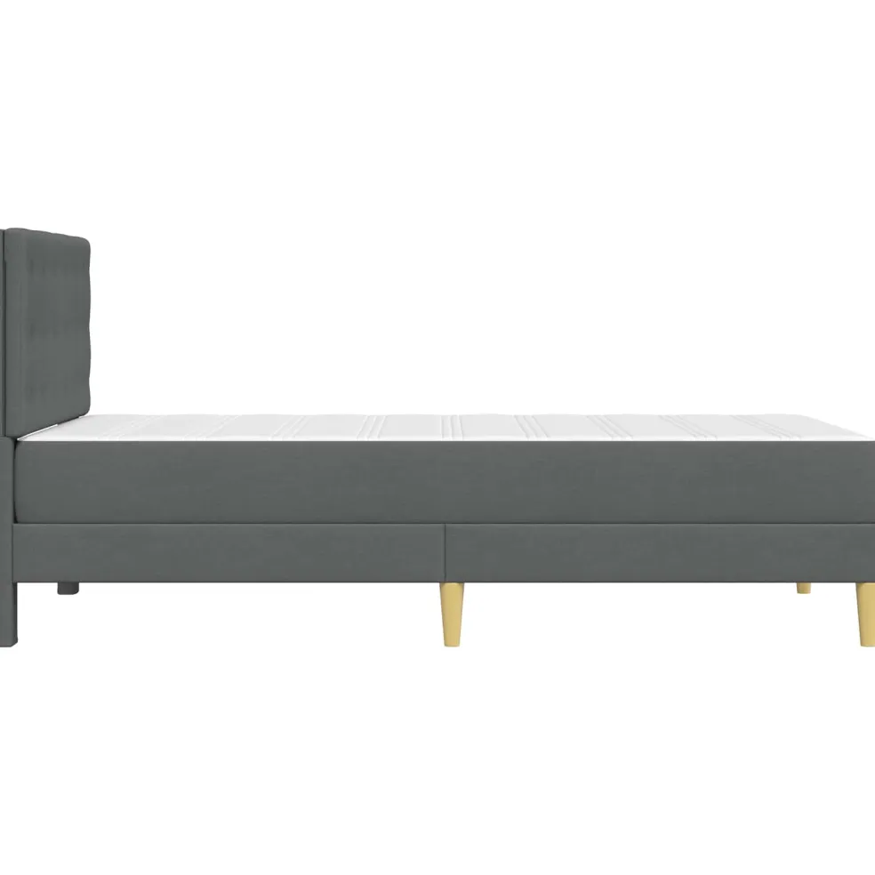 vidaXL Bedframe met matras met hoofdeinde Donkergrijs 80 x 200 cm Stof