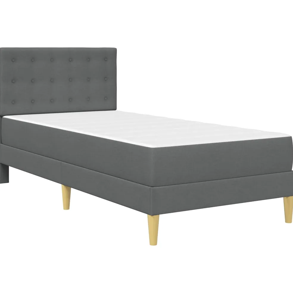vidaXL Bedframe met matras met hoofdeinde Donkergrijs 80 x 200 cm Stof