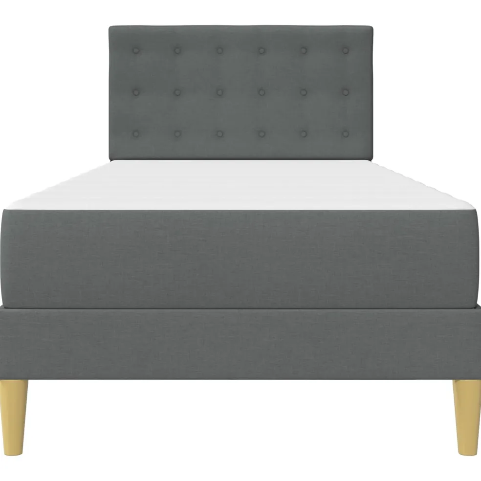 vidaXL Bedframe met matras met hoofdeinde Donkergrijs 80 x 200 cm Stof