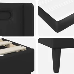 vidaXL Bedframe met matras 90 x 190 cm Zwart