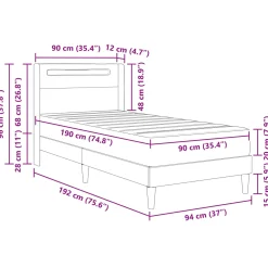 vidaXL Bedframe met matras 90 x 190 cm Zwart