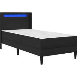 vidaXL Bedframe met matras 90 x 190 cm Zwart