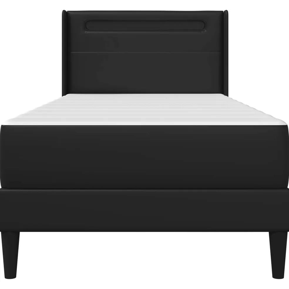 vidaXL Bedframe met matras 90 x 190 cm Zwart