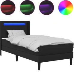 vidaXL Bedframe met matras 90 x 190 cm Zwart