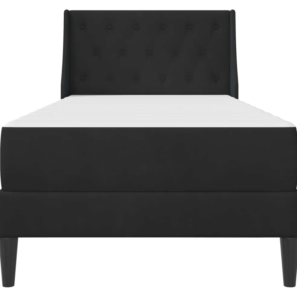 vidaXL Bedframe met matras Zwart 80 x 200 cm Fluweel