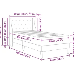 vidaXL Bedframe met matras Zwart 80 x 200 cm Fluweel