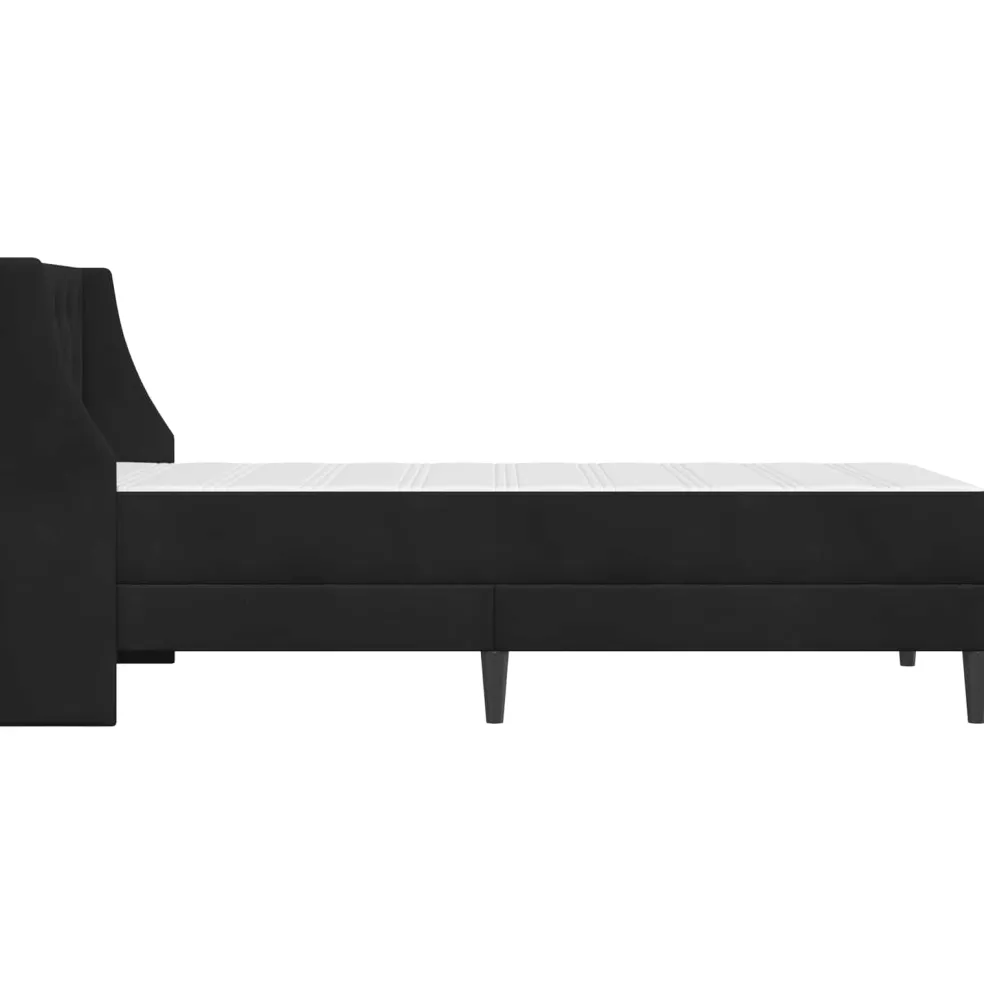 vidaXL Bedframe met matras Zwart 80 x 200 cm Fluweel