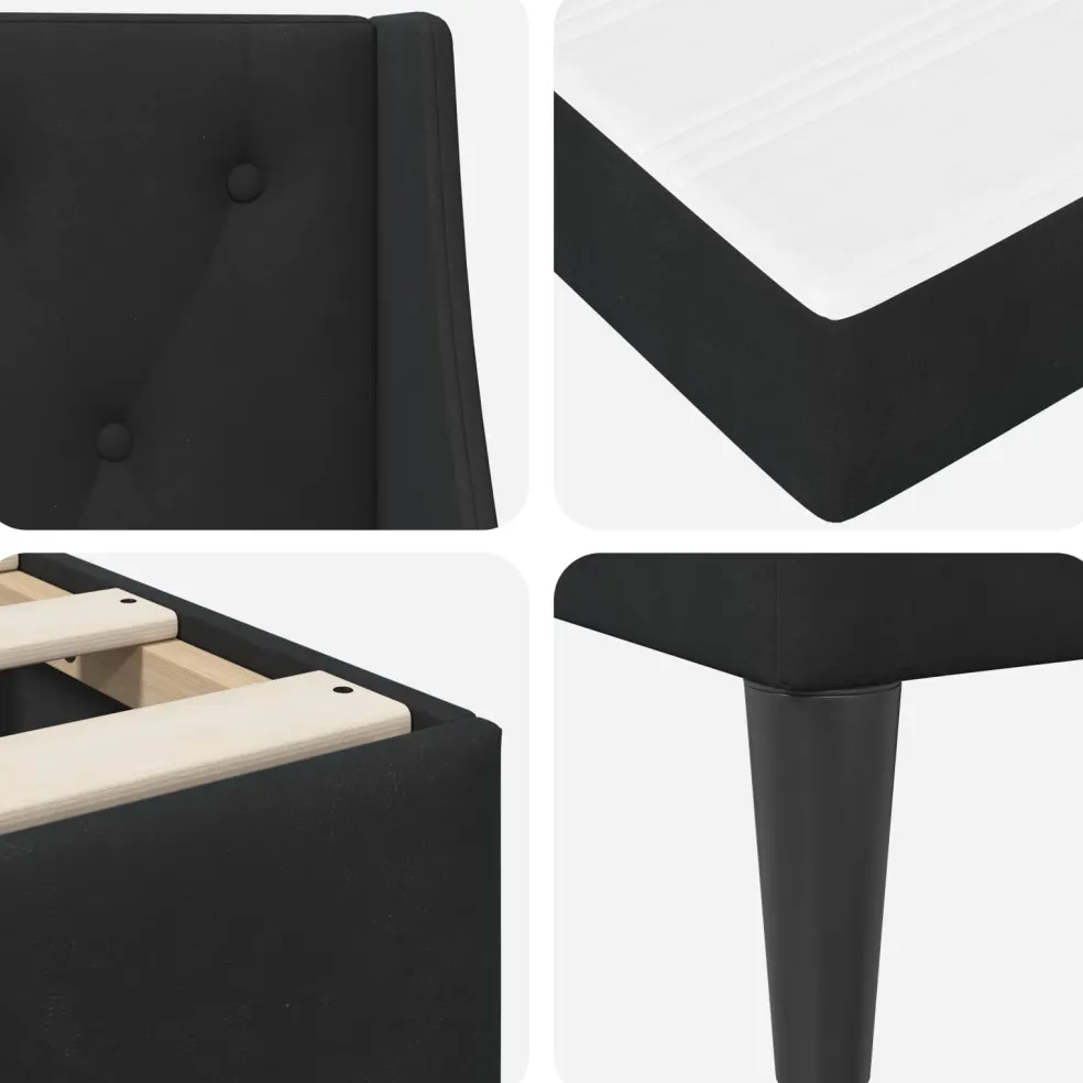 vidaXL Bedframe met matras Zwart 80 x 200 cm Fluweel