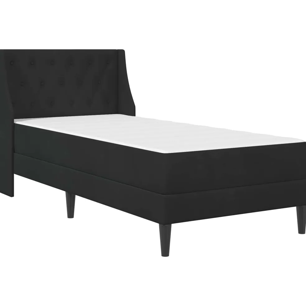 vidaXL Bedframe met matras Zwart 80 x 200 cm Fluweel