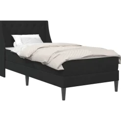 vidaXL Bedframe met matras Zwart 80 x 200 cm Fluweel
