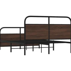 vidaXL Bedframe zonder matras metaal bruin eikenkleurig 137x190 cm