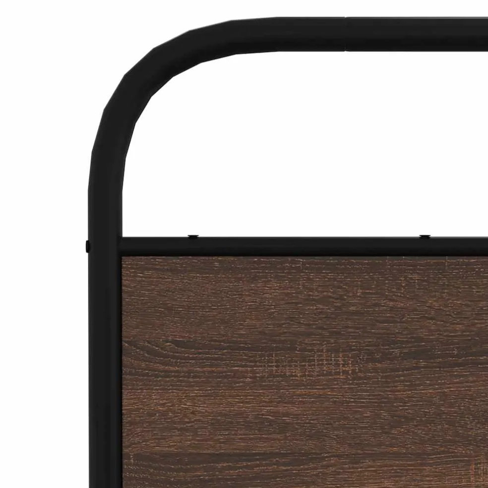 vidaXL Bedframe zonder matras metaal bruin eikenkleurig 137x190 cm