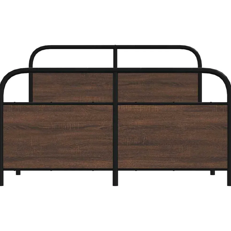 vidaXL Bedframe zonder matras metaal bruin eikenkleurig 137x190 cm