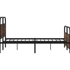 vidaXL Bedframe zonder matras metaal bruin eikenkleurig 137x190 cm