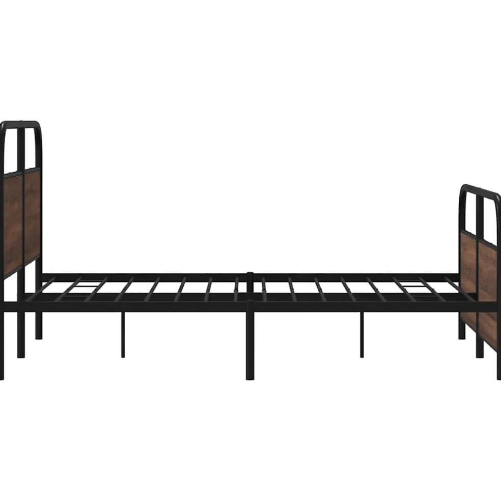 vidaXL Bedframe zonder matras metaal bruin eikenkleurig 137x190 cm