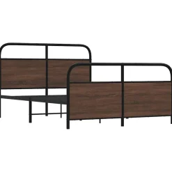 vidaXL Bedframe zonder matras metaal bruin eikenkleurig 137x190 cm