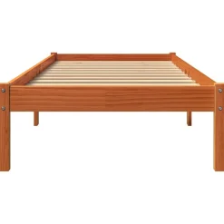 vidaXL Bedframe zonder matras massief grenenhout wasbruin 75x190 cm
