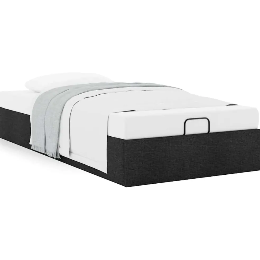vidaXL Bedframe zonder matras 80x200 cm stof zwart