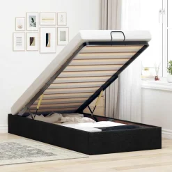 vidaXL Bedframe zonder matras 80x200 cm stof zwart