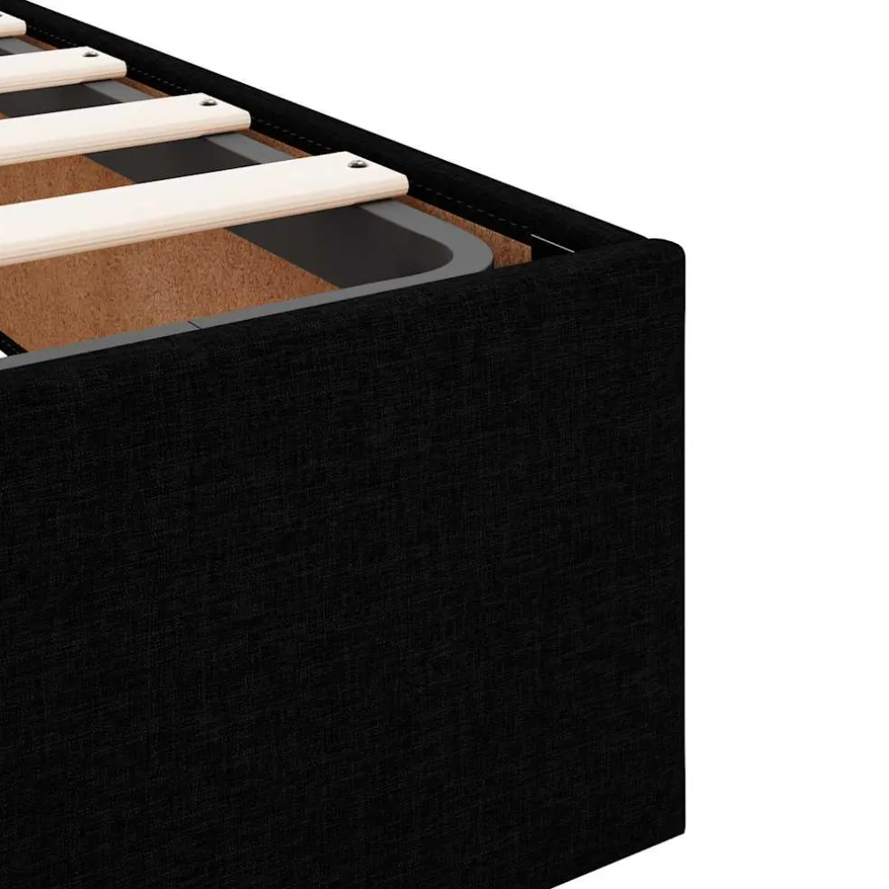 vidaXL Bedframe zonder matras 80x200 cm stof zwart