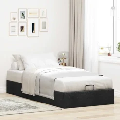 vidaXL Bedframe zonder matras 80x200 cm stof zwart