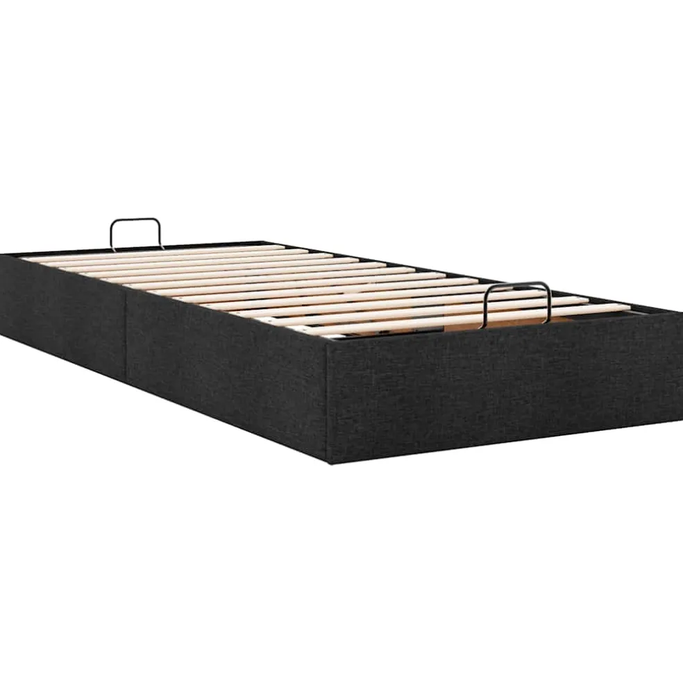 vidaXL Bedframe zonder matras 80x200 cm stof zwart