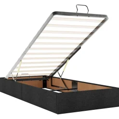 vidaXL Bedframe zonder matras 80x200 cm stof zwart