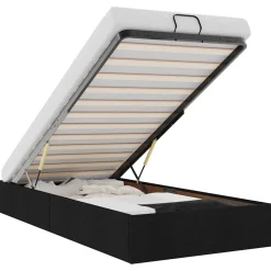 vidaXL Bedframe zonder matras 80x200 cm stof zwart