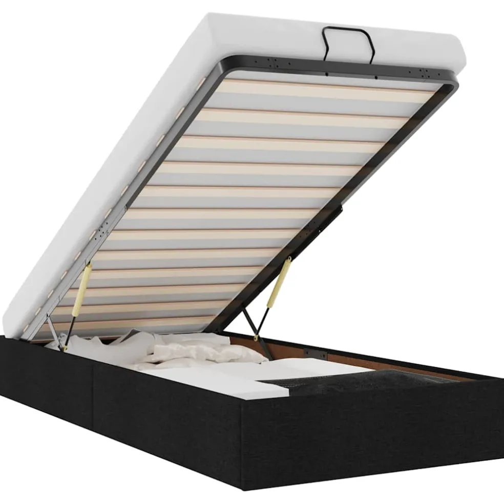 vidaXL Bedframe zonder matras 80x200 cm stof zwart