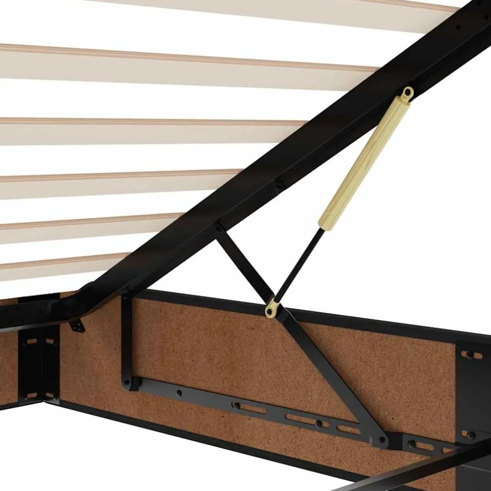 vidaXL Bedframe zonder matras 80x200 cm stof zwart