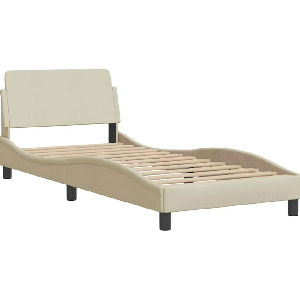 vidaXL Bedframe zonder matras "Hanko" 80x200 cm stof crèmekleurig