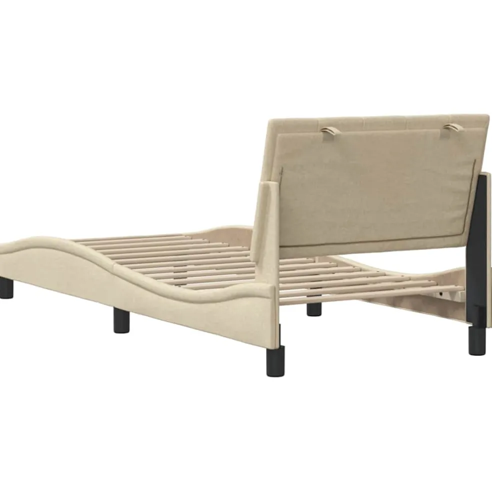 vidaXL Bedframe zonder matras "Hanko" 80x200 cm stof crèmekleurig
