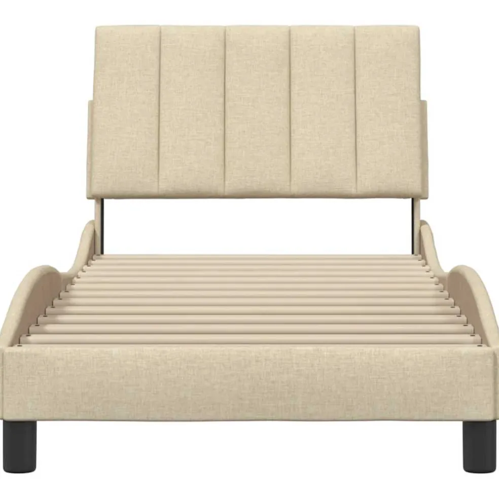 vidaXL Bedframe zonder matras "Hanko" 80x200 cm stof crèmekleurig