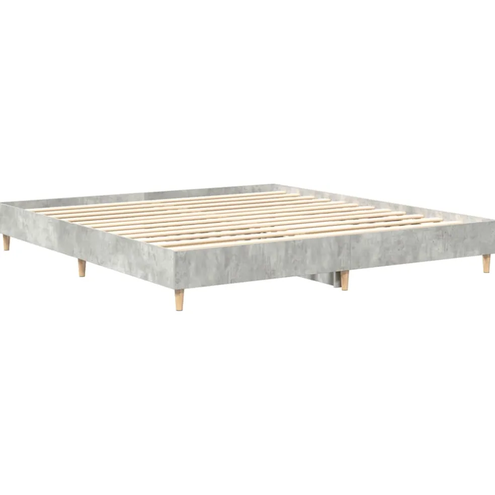 vidaXL Bedframe zonder matras 200x200 cm spaanplaat betongrijs