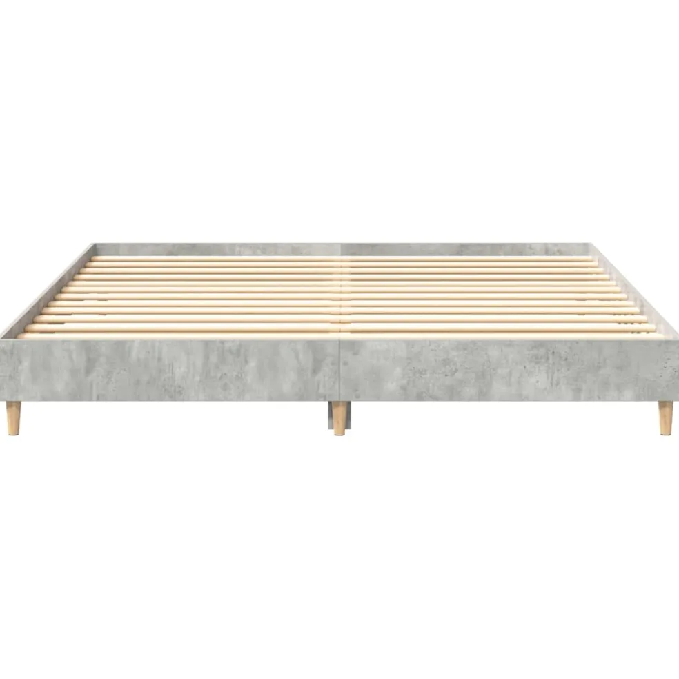 vidaXL Bedframe zonder matras 200x200 cm spaanplaat betongrijs
