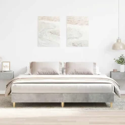 vidaXL Bedframe zonder matras 200x200 cm spaanplaat betongrijs