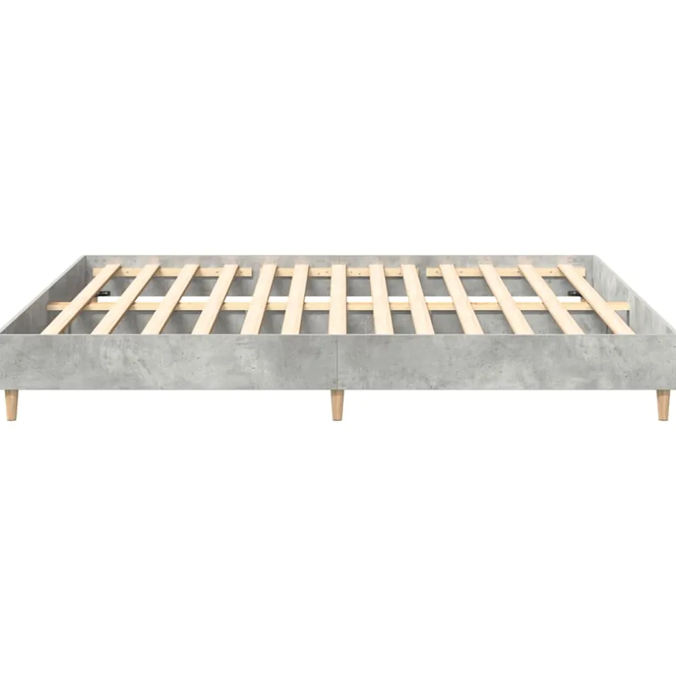 vidaXL Bedframe zonder matras 200x200 cm spaanplaat betongrijs