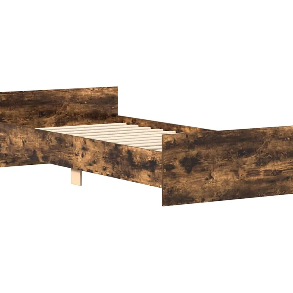 vidaXL Bedframe zonder matras hout gerookt eikenkleurig 90x200 cm