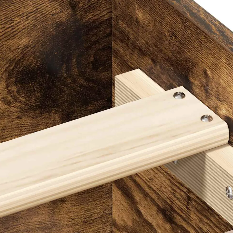vidaXL Bedframe zonder matras hout gerookt eikenkleurig 90x200 cm