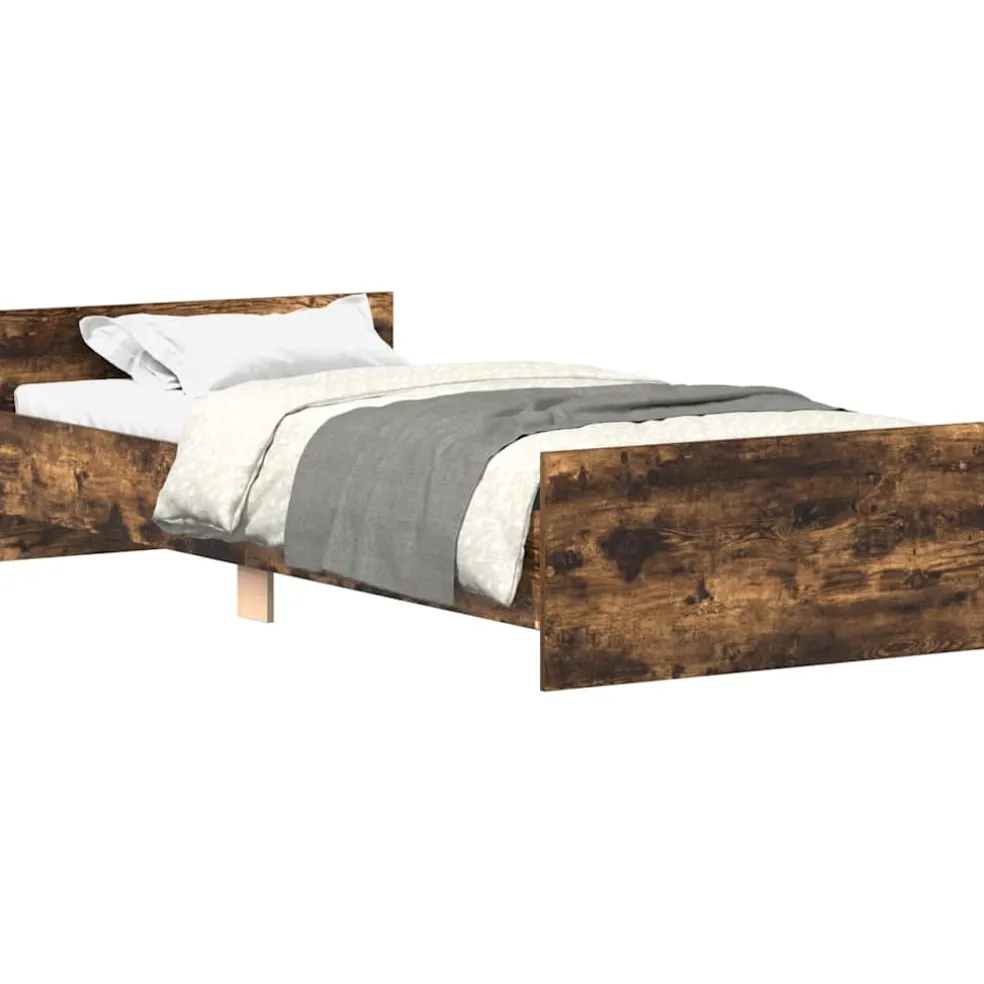 vidaXL Bedframe zonder matras hout gerookt eikenkleurig 90x200 cm