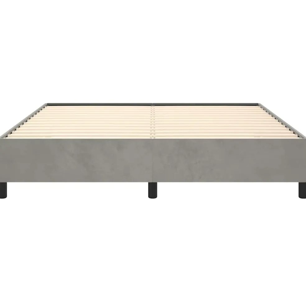vidaXL Bedframe zonder matras lichtgrijs 152x203 cm Queen fluweel