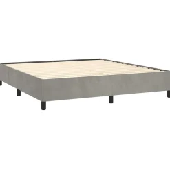 vidaXL Bedframe zonder matras lichtgrijs 152x203 cm Queen fluweel
