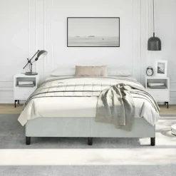 vidaXL Bedframe zonder matras lichtgrijs 152x203 cm Queen fluweel