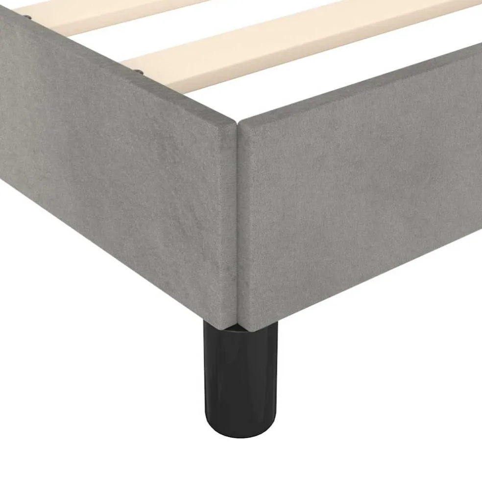 vidaXL Bedframe zonder matras lichtgrijs 152x203 cm Queen fluweel