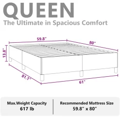 vidaXL Bedframe zonder matras lichtgrijs 152x203 cm Queen fluweel