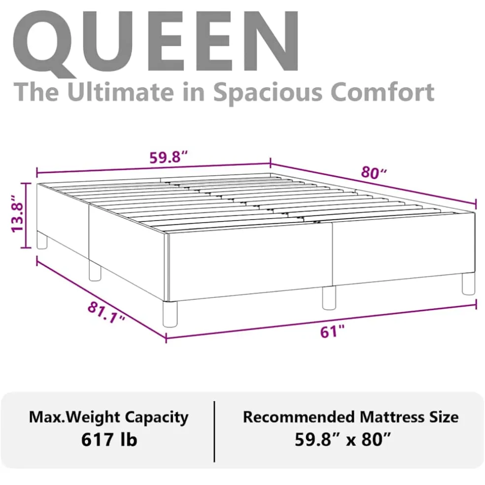 vidaXL Bedframe zonder matras lichtgrijs 152x203 cm Queen fluweel