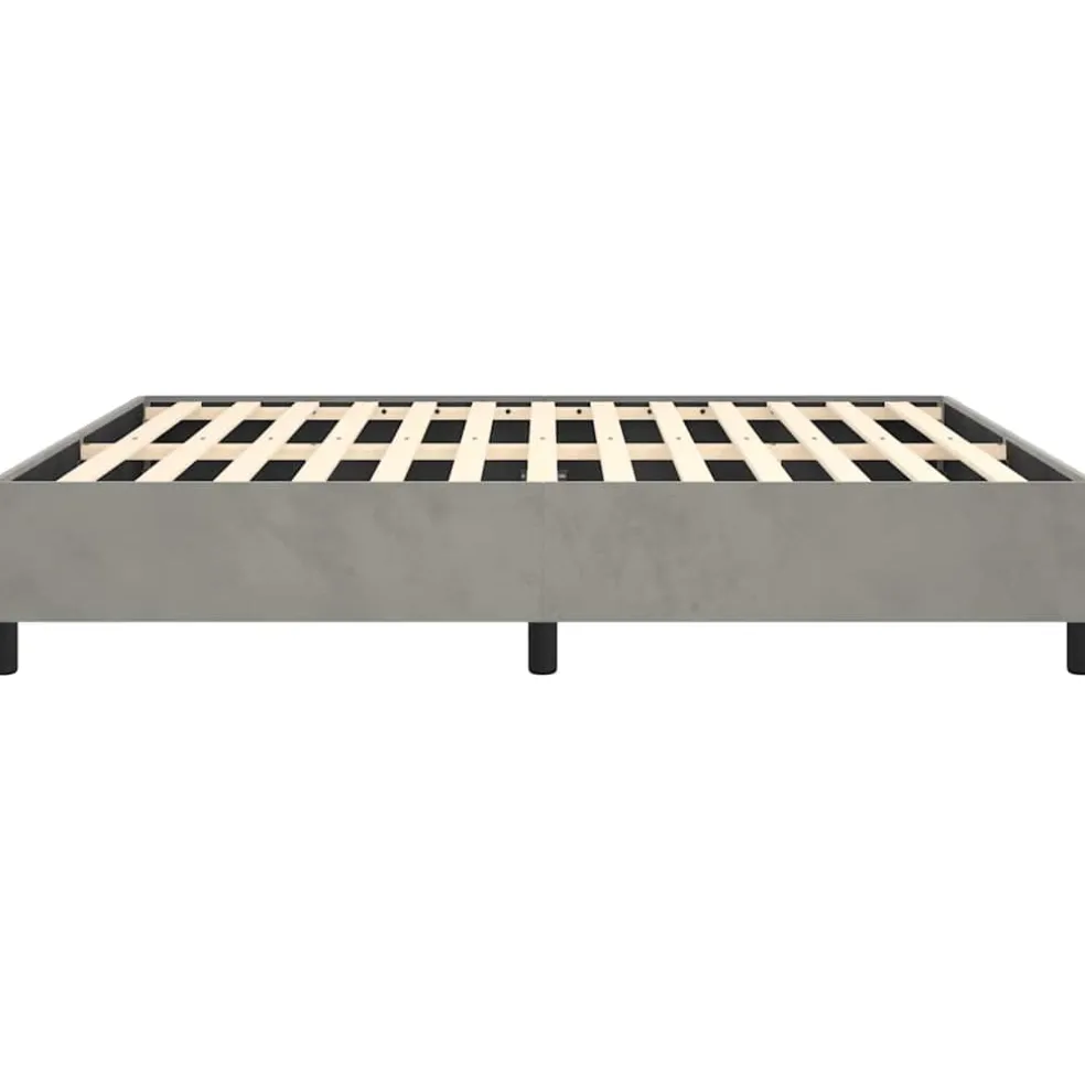 vidaXL Bedframe zonder matras lichtgrijs 152x203 cm Queen fluweel