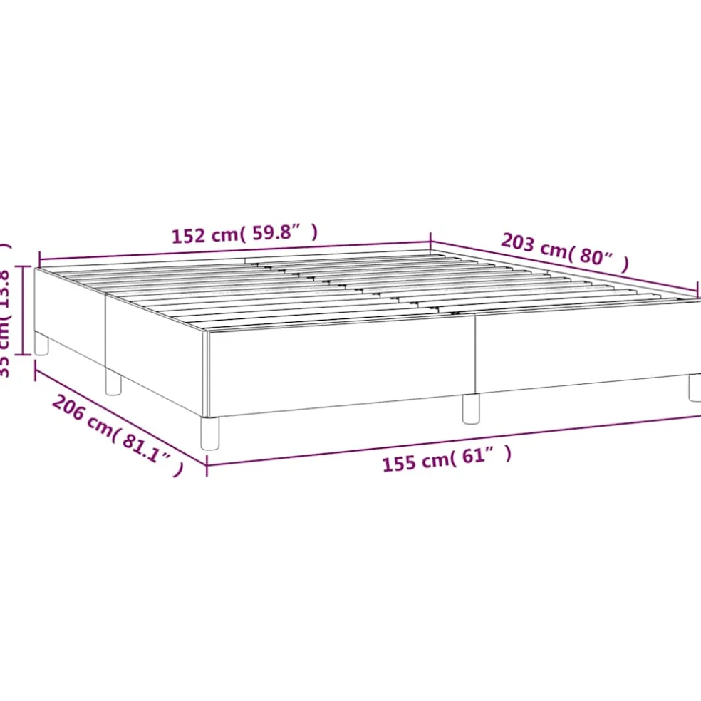 vidaXL Bedframe zonder matras lichtgrijs 152x203 cm Queen fluweel