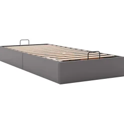 vidaXL Bedframe zonder matras 80x200 cm kunstleer grijs