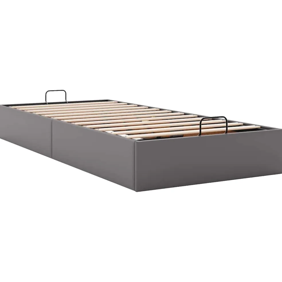vidaXL Bedframe zonder matras 80x200 cm kunstleer grijs